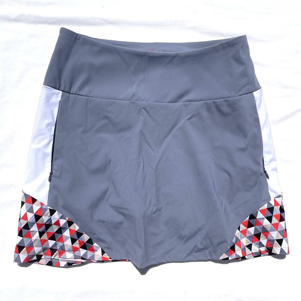 Kinona Athletic Skirt Womens XS Gray Red Golf Tennis Vented Shorts